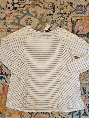 Maurices Lace Shoulder Stripe Shirt - Size 3x